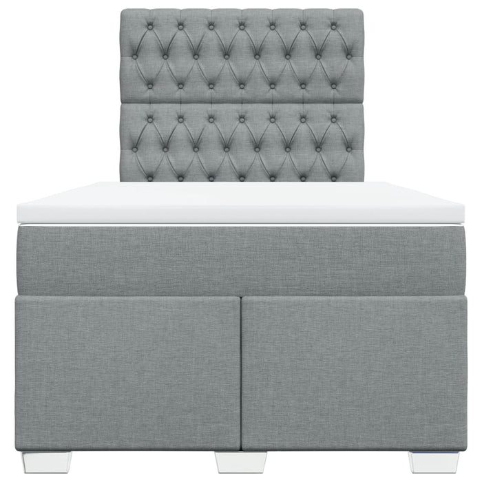 Pat box spring cu saltea, gri deschis, 120x190 cm, textil - WALTI WALTI