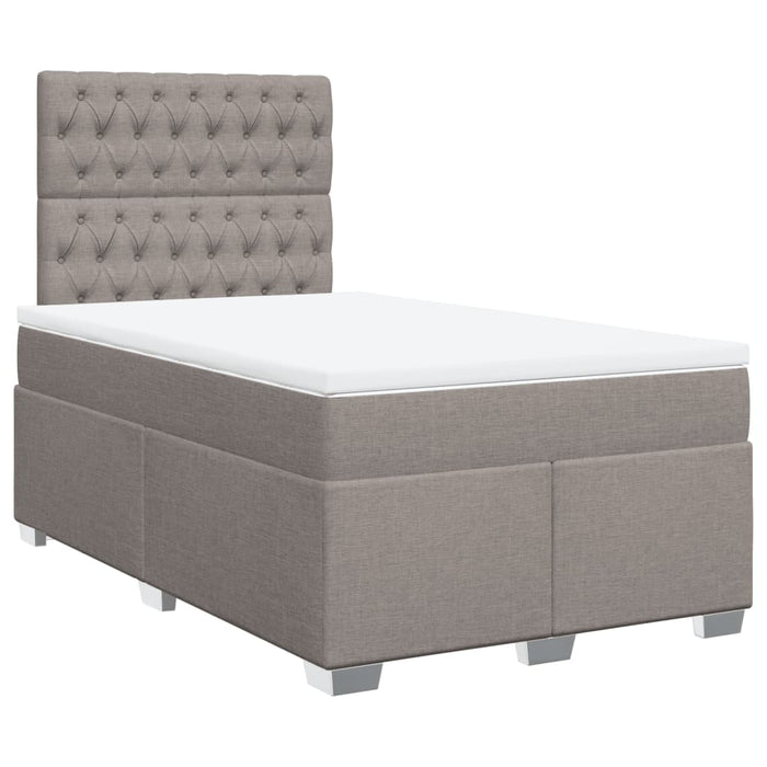 Pat box spring cu saltea, taupe, 120x190 cm material textil - WALTI WALTI