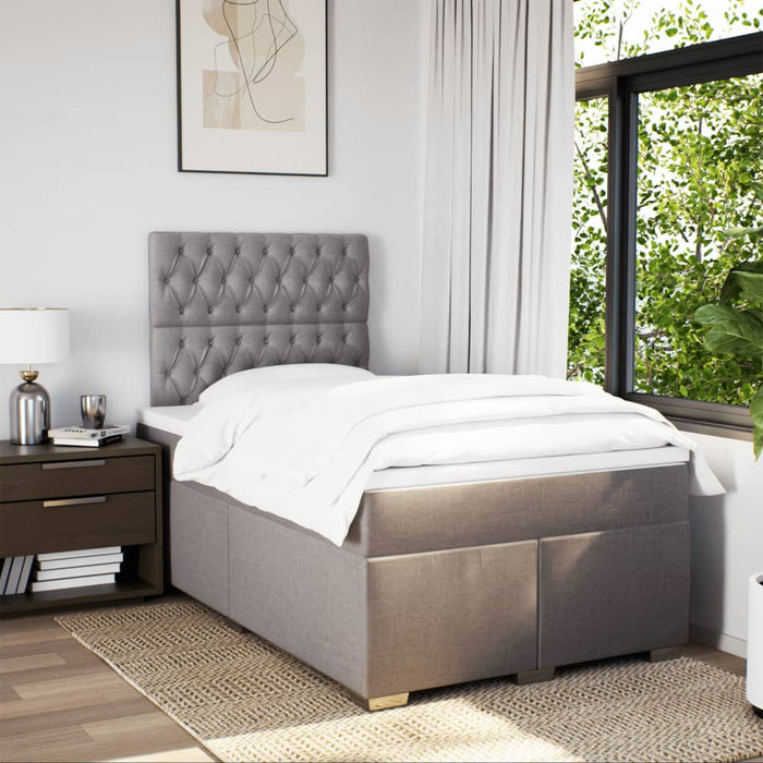 Pat box spring cu saltea, taupe, 120x190 cm material textil - WALTI WALTI