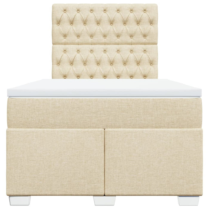 Pat continental cu saltea, crem, 120x190 cm, textil - WALTI WALTI