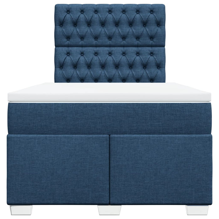 Pat box spring cu saltea, albastru, 120x190 cm, material textil - WALTI WALTI