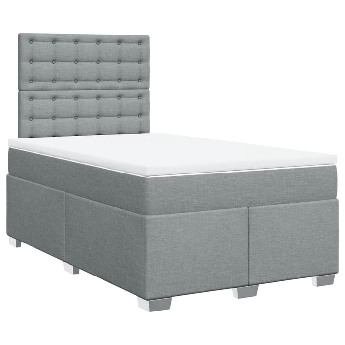 Pat box spring cu saltea, gri deschis, 120x190 cm, textil - WALTI WALTI