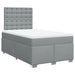Pat box spring cu saltea, gri deschis, 120x190 cm, textil - WALTI WALTI