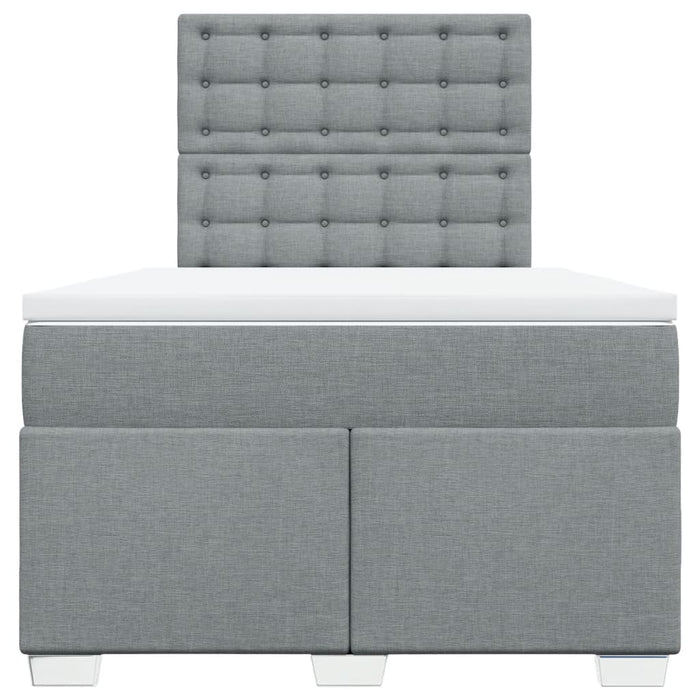 Pat box spring cu saltea, gri deschis, 120x190 cm, textil - WALTI WALTI