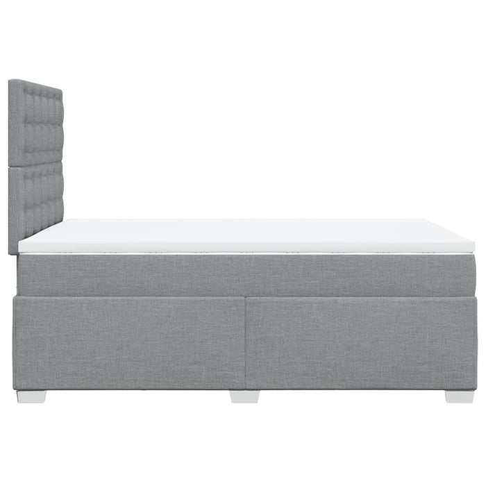 Pat box spring cu saltea, gri deschis, 120x190 cm, textil - WALTI WALTI