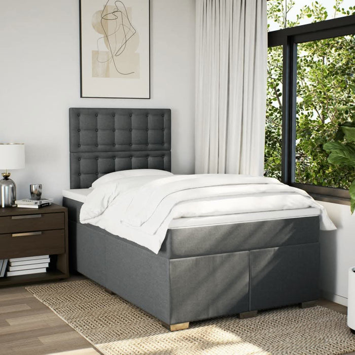 Pat box spring cu saltea, gri închis, 120x190 cm, textil - WALTI WALTI