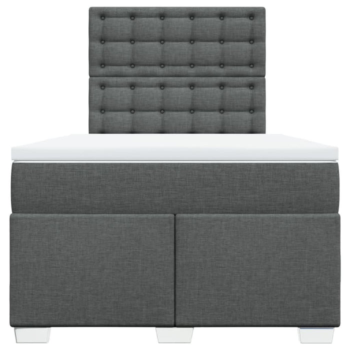 Pat box spring cu saltea, gri închis, 120x190 cm, textil - WALTI WALTI