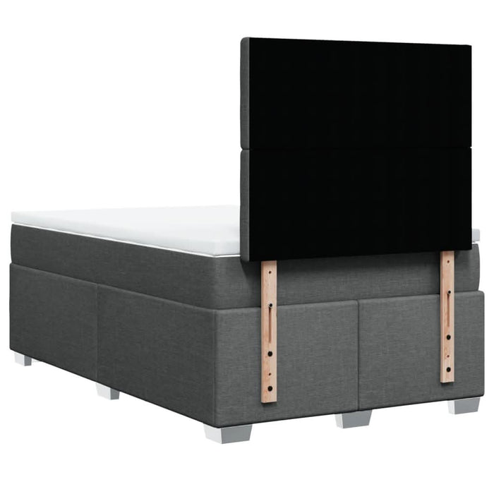 Pat box spring cu saltea, gri închis, 120x190 cm, textil - WALTI WALTI