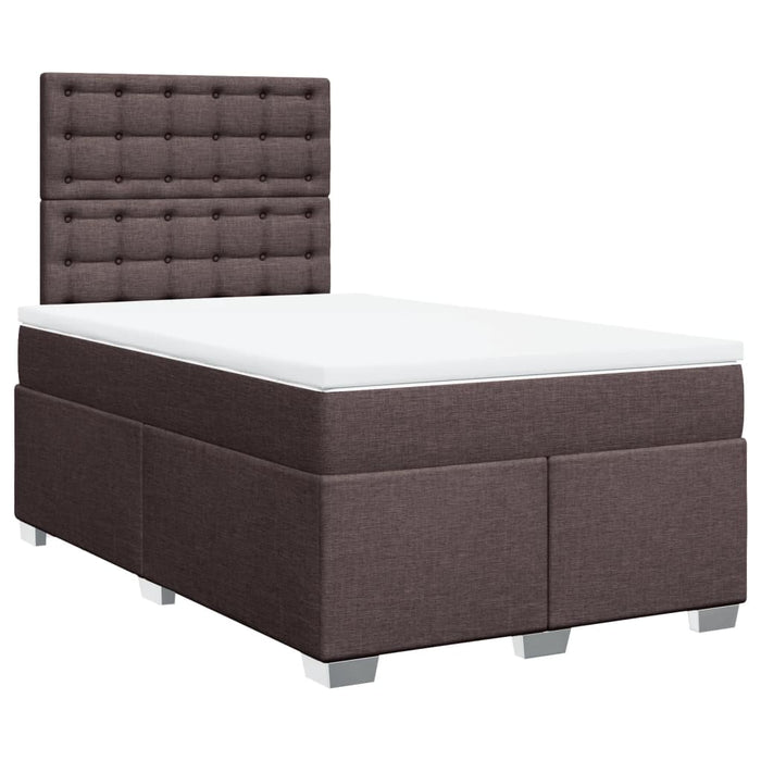 Pat box spring cu saltea, maro închis, 120x190 cm, textil - WALTI WALTI