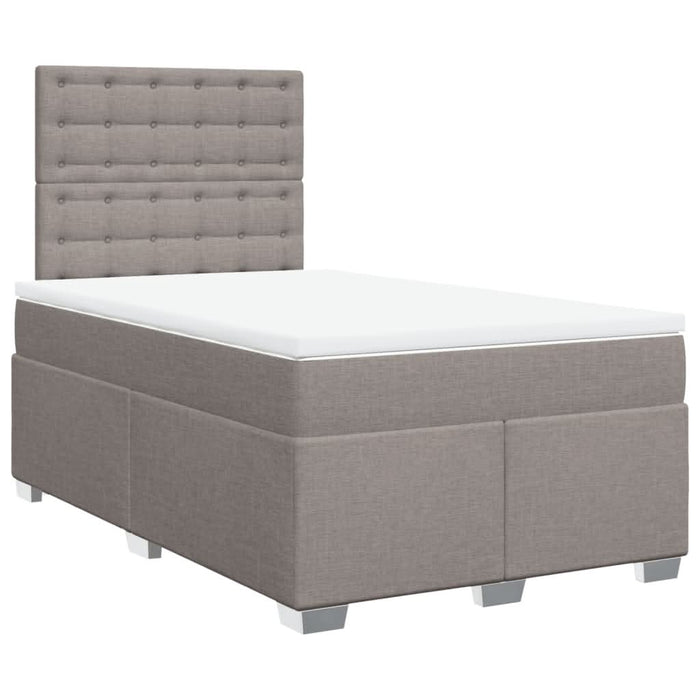 Pat box spring cu saltea, taupe, 120x190 cm material textil - WALTI WALTI