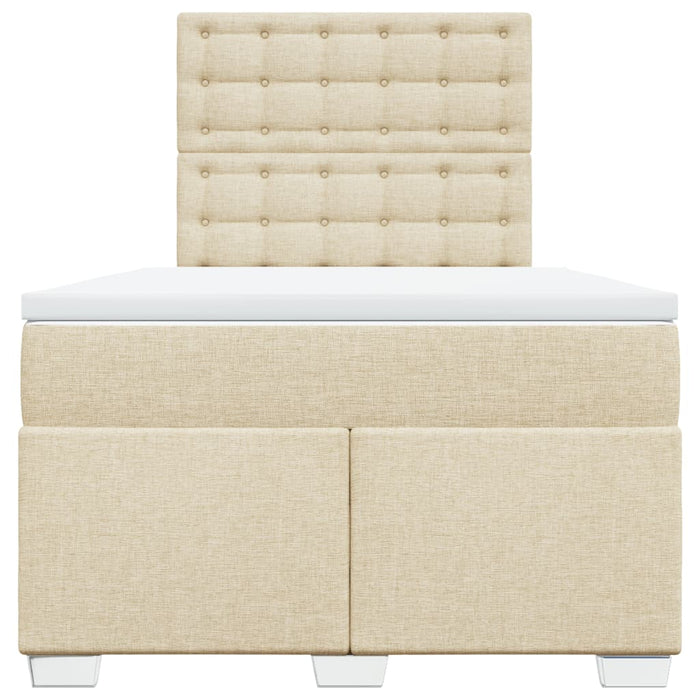 Pat continental cu saltea, crem, 120x190 cm, textil WALTI