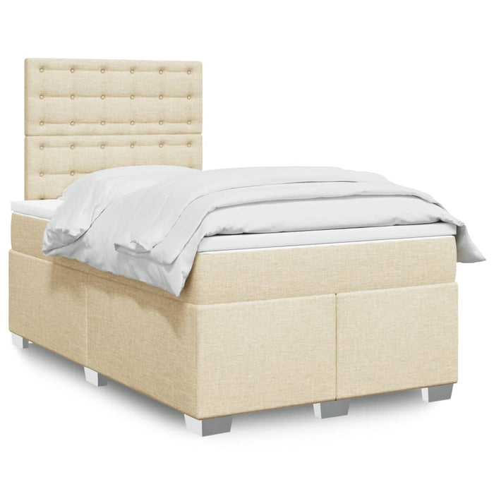 Pat continental cu saltea, crem, 120x190 cm, textil WALTI