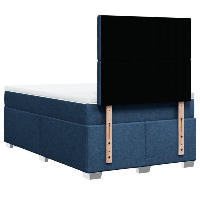 Pat box spring cu saltea, albastru, 120x190 cm, material textil - WALTI WALTI