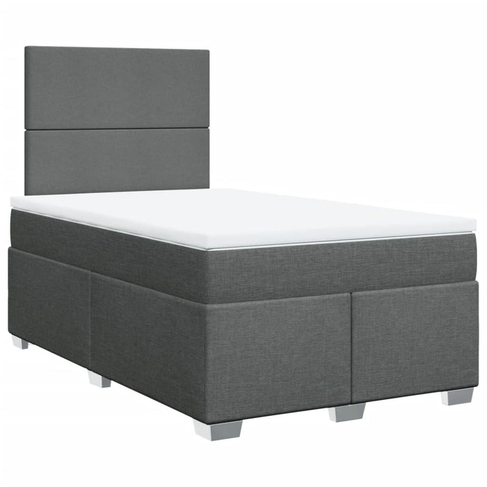 Pat box spring cu saltea, gri închis, 120x200 cm, textil - WALTI WALTI