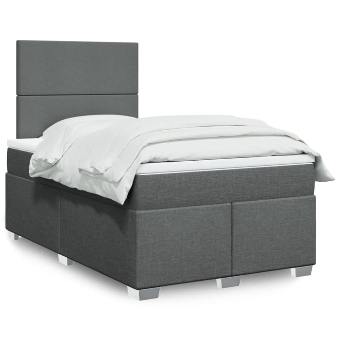 Pat box spring cu saltea, gri închis, 120x200 cm, textil - WALTI WALTI