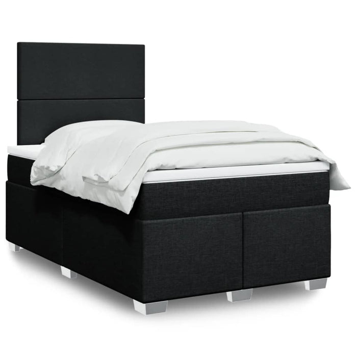 Pat box spring cu saltea, negru, 120x200 cm, textil - WALTI WALTI