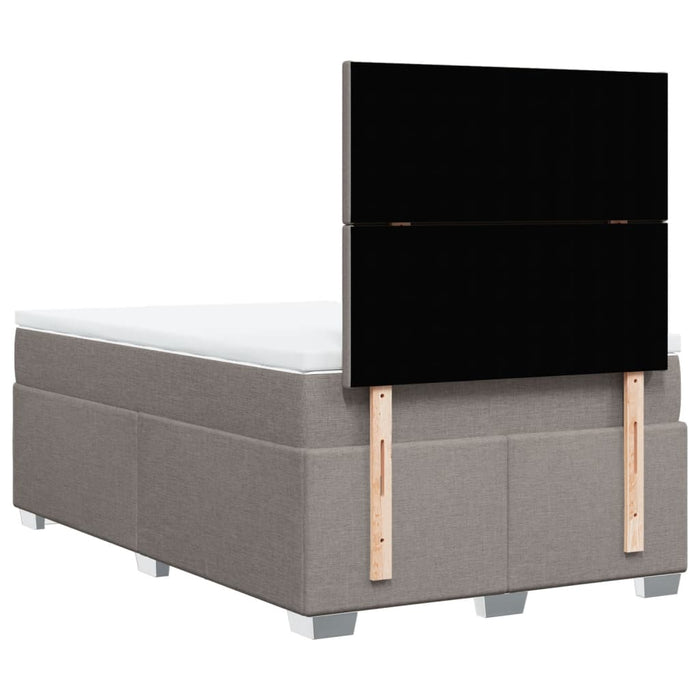 Pat box spring cu saltea, gri taupe, 120x200 cm, textil - WALTI WALTI