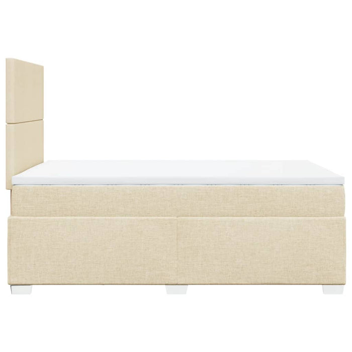 Pat box spring cu saltea, crem, 120x200 cm, textil - WALTI WALTI