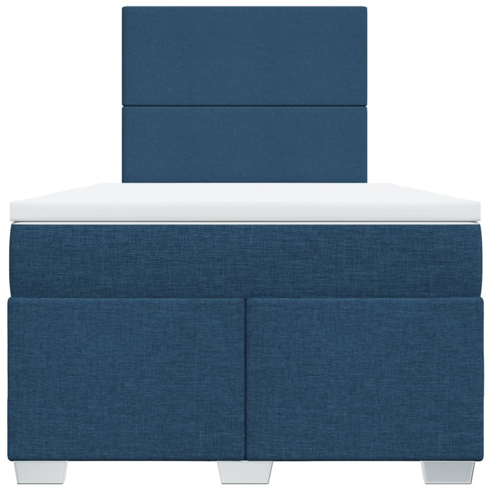 Pat box spring cu saltea, albastru, 120x200 cm, textil - WALTI WALTI
