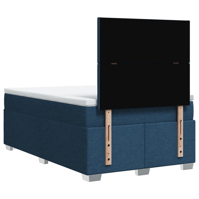 Pat box spring cu saltea, albastru, 120x200 cm, textil - WALTI WALTI