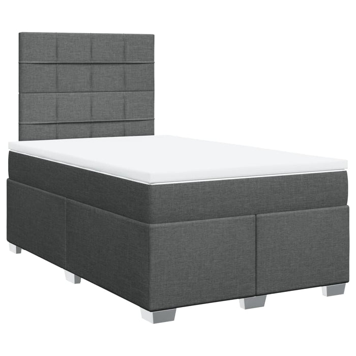 Pat box spring cu saltea, gri închis, 120x200 cm, textil - WALTI WALTI