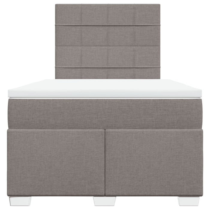 Pat box spring cu saltea, gri taupe, 120x200 cm, textil - WALTI WALTI