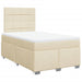 Pat box spring cu saltea, crem, 120x200 cm, textil - WALTI WALTI