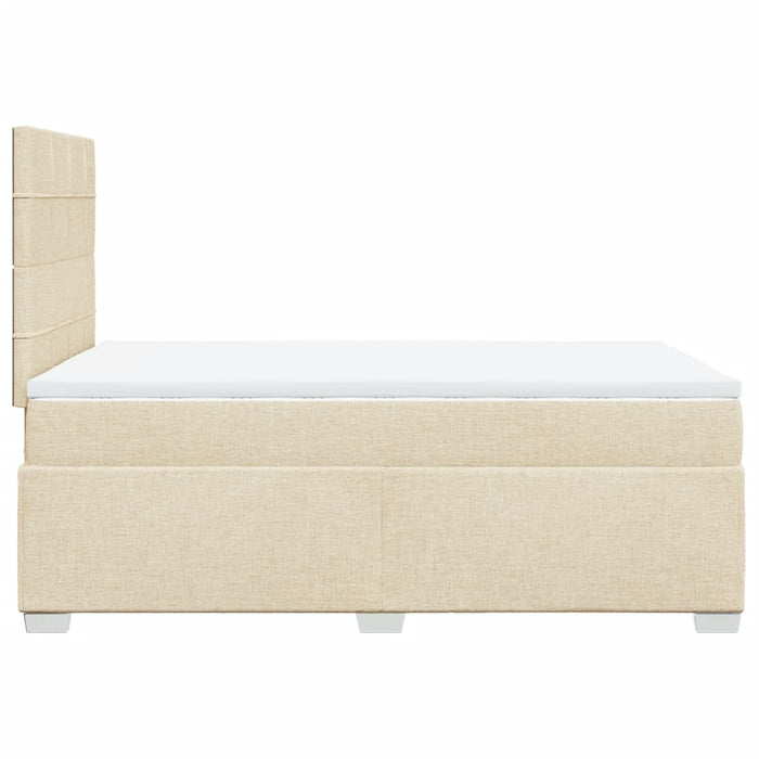 Pat box spring cu saltea, crem, 120x200 cm, textil - WALTI WALTI