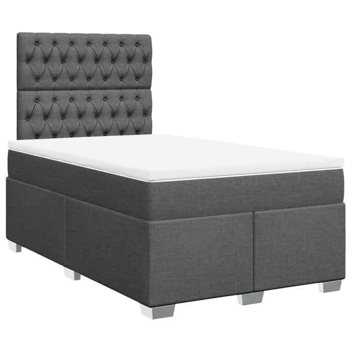Pat box spring cu saltea, gri închis, 120x200 cm, textil - WALTI WALTI