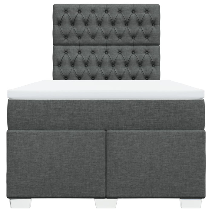 Pat box spring cu saltea, gri închis, 120x200 cm, textil - WALTI WALTI