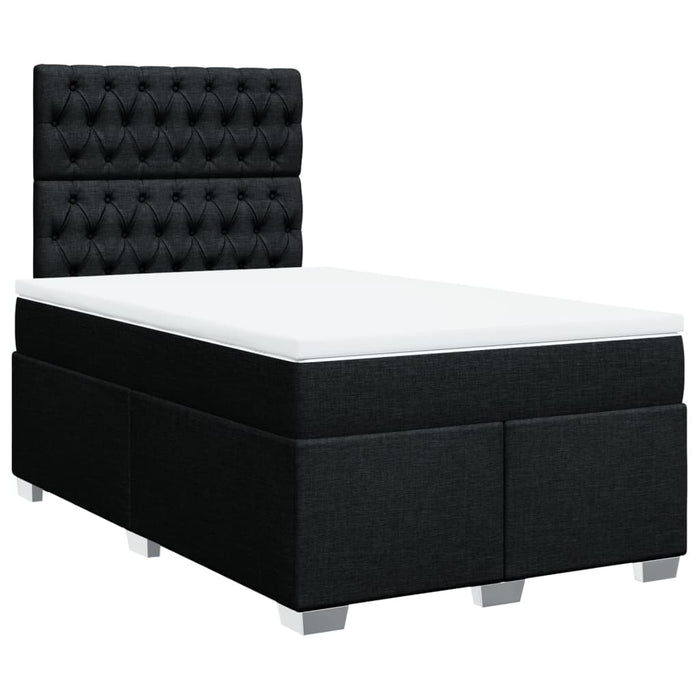 Pat box spring cu saltea, negru, 120x200 cm, textil - WALTI WALTI