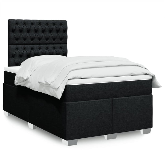 Pat box spring cu saltea, negru, 120x200 cm, textil - WALTI WALTI