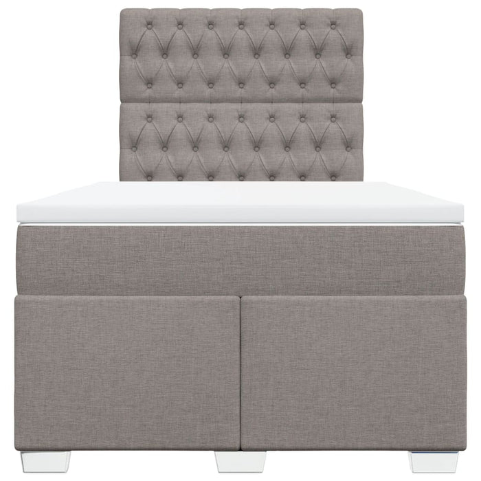 Pat box spring cu saltea, gri taupe, 120x200 cm, textil - WALTI WALTI