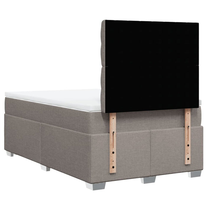 Pat box spring cu saltea, gri taupe, 120x200 cm, textil - WALTI WALTI