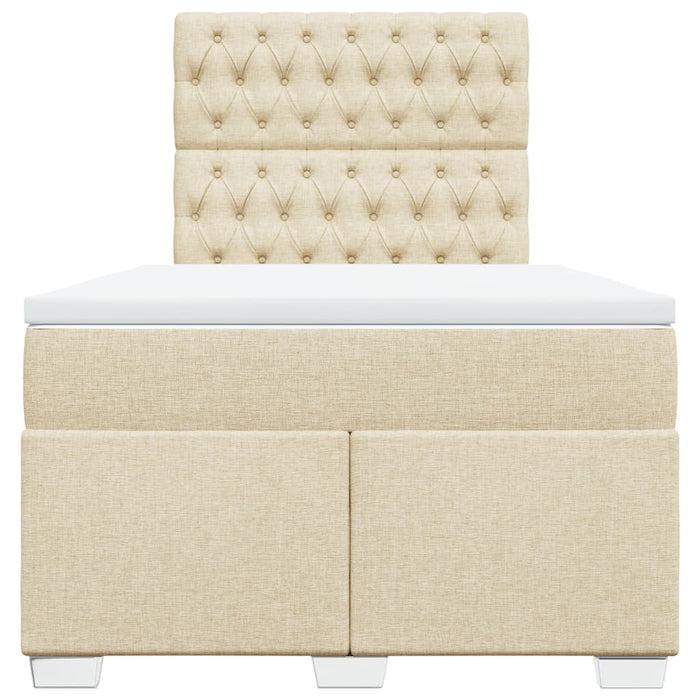 Pat box spring cu saltea, crem, 120x200 cm, textil - WALTI WALTI