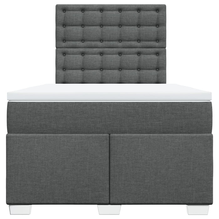 Pat box spring cu saltea, gri închis, 120x200 cm, textil - WALTI WALTI