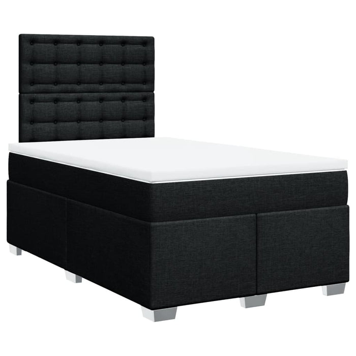 Pat box spring cu saltea, negru, 120x200 cm, textil - WALTI WALTI