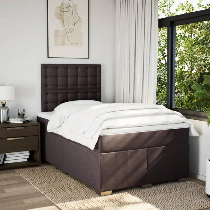 Pat box spring cu saltea, maro închis, 120x200 cm, textil - WALTI WALTI