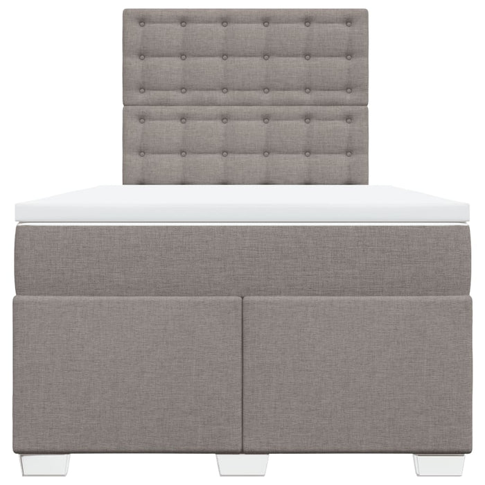 Pat box spring cu saltea, gri taupe, 120x200 cm, textil - WALTI WALTI