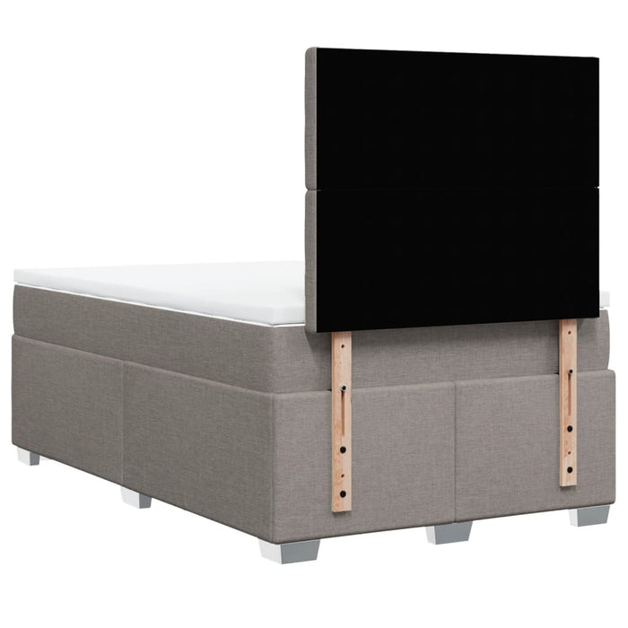 Pat box spring cu saltea, gri taupe, 120x200 cm, textil - WALTI WALTI