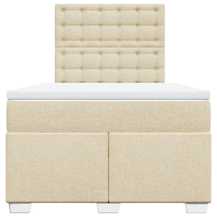 Pat box spring cu saltea, crem, 120x200 cm, textil - WALTI WALTI