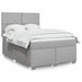 Pat box spring cu saltea, gri deschis, 140x190 cm, textil - WALTI WALTI
