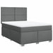 Pat box spring cu saltea, gri închis, 140x190 cm, textil - WALTI WALTI