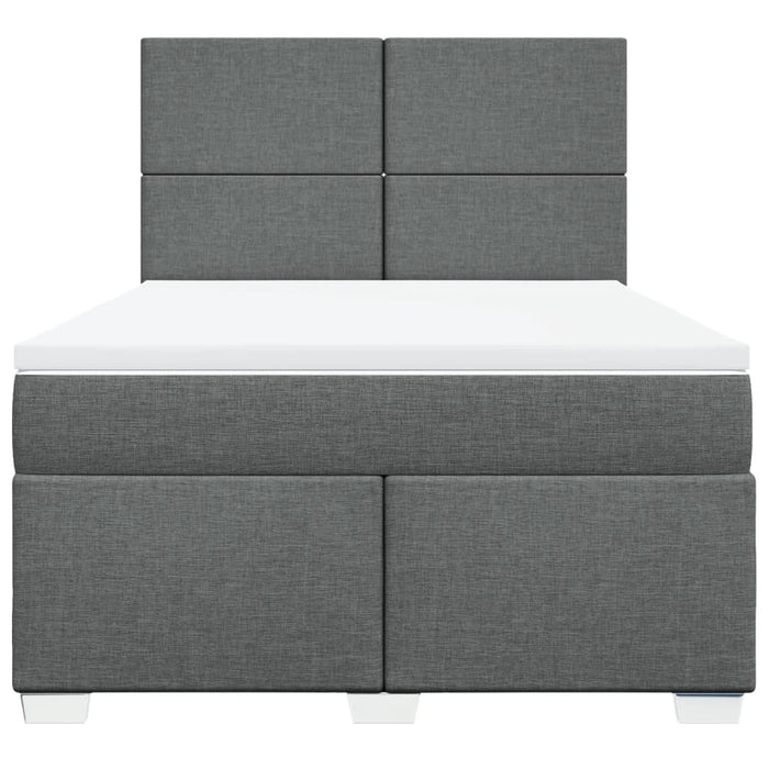 Pat box spring cu saltea, gri închis, 140x190 cm, textil - WALTI WALTI