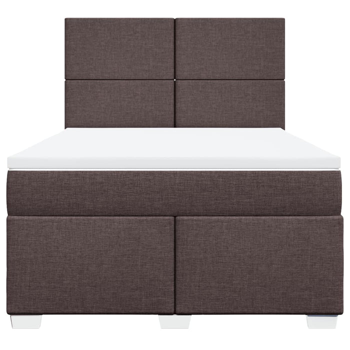 Pat box spring cu saltea, maro închis, 140x200 cm, textil - WALTI WALTI