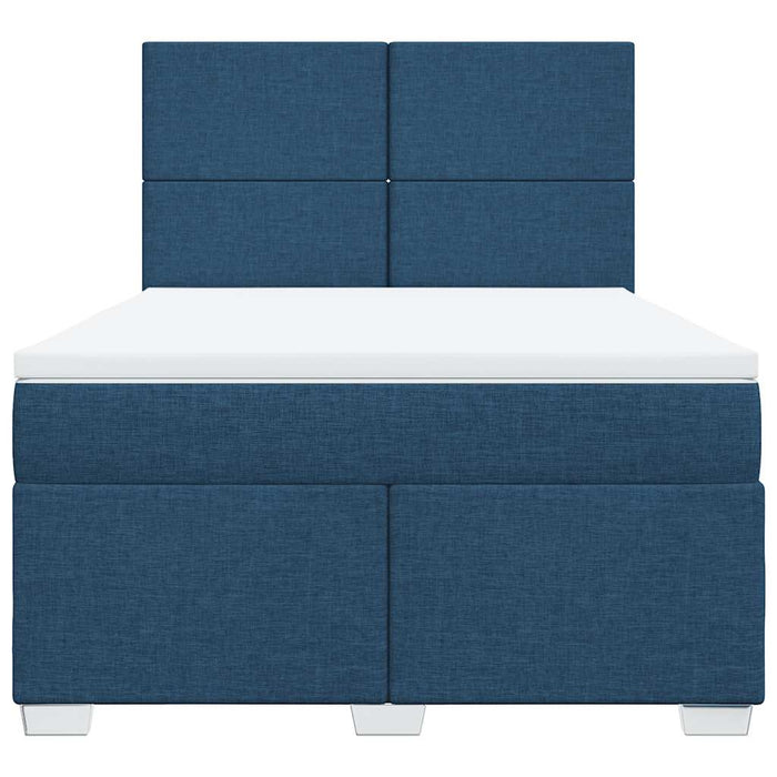 Pat box spring cu saltea, albastru, 140x200 cm, textil - WALTI WALTI