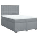 Pat box spring cu saltea, gri deschis, 140x190 cm, textil - WALTI WALTI