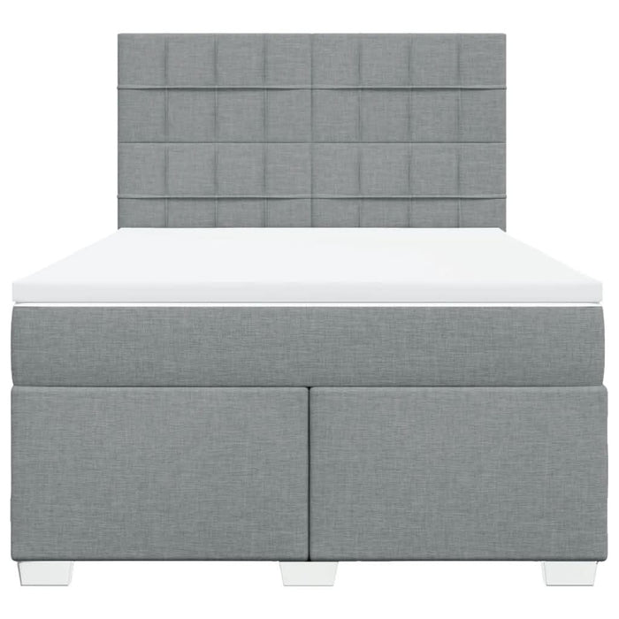 Pat box spring cu saltea, gri deschis, 140x190 cm, textil - WALTI WALTI