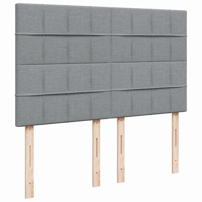 Pat box spring cu saltea, gri deschis, 140x190 cm, textil - WALTI WALTI
