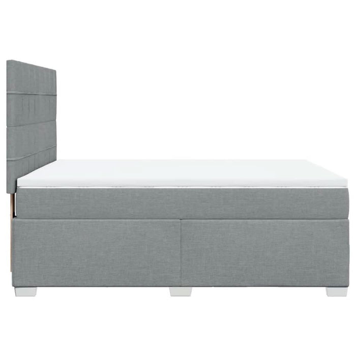Pat box spring cu saltea, gri deschis, 140x190 cm, textil - WALTI WALTI